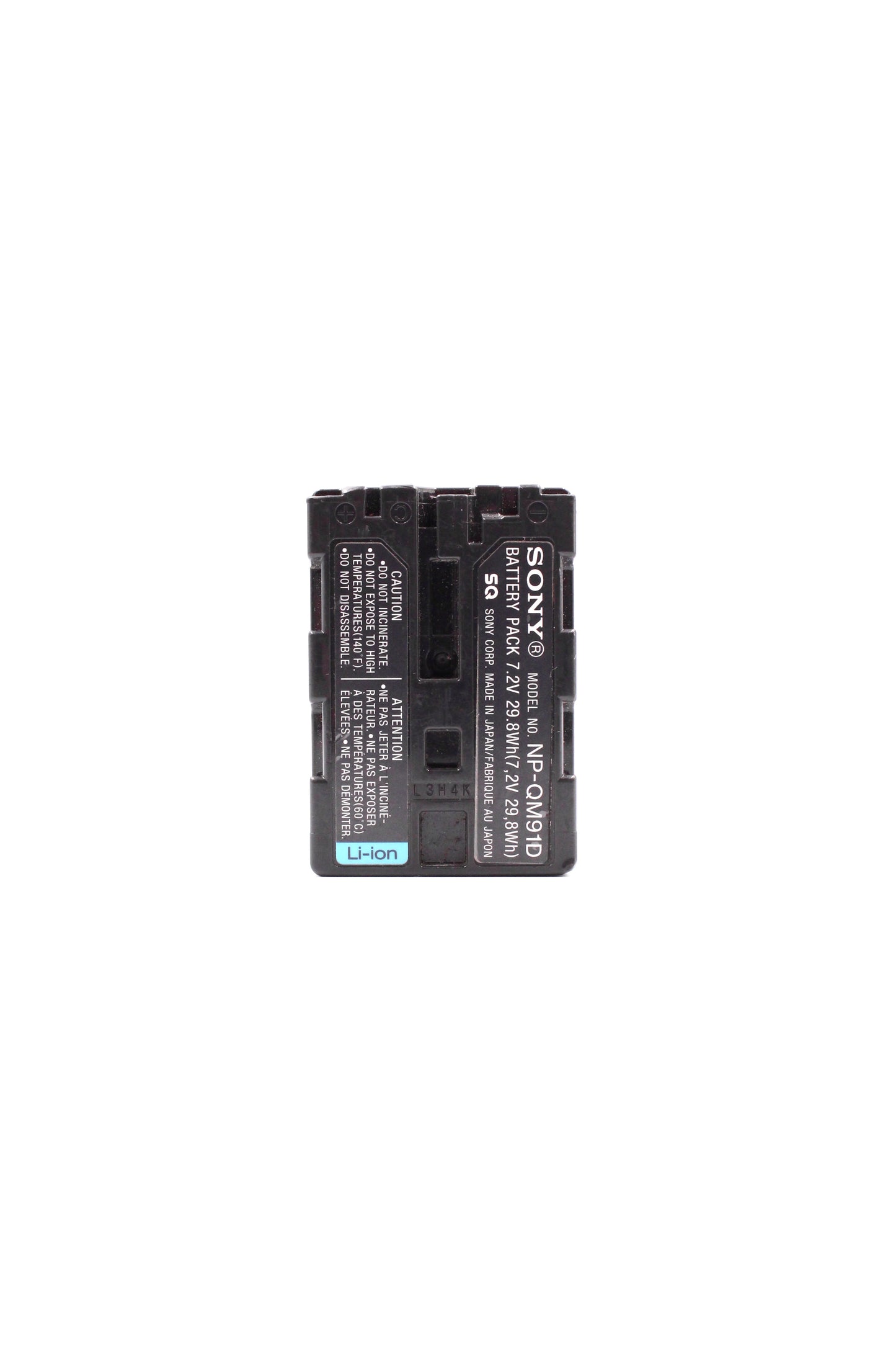 Sony NP-QM91D Replacement Battery Unit Info Lithium M 7.2V
